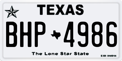 TX license plate BHP4986