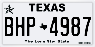 TX license plate BHP4987