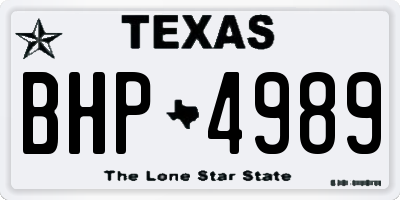 TX license plate BHP4989