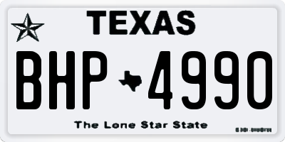 TX license plate BHP4990