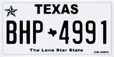 TX license plate BHP4991