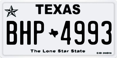 TX license plate BHP4993