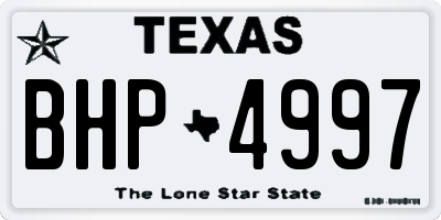 TX license plate BHP4997