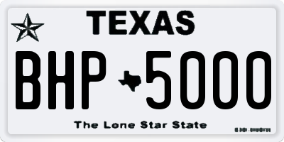 TX license plate BHP5000