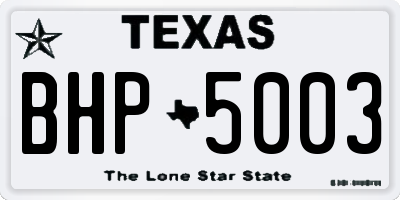 TX license plate BHP5003