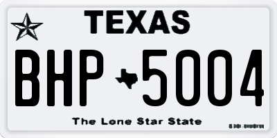 TX license plate BHP5004