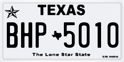 TX license plate BHP5010