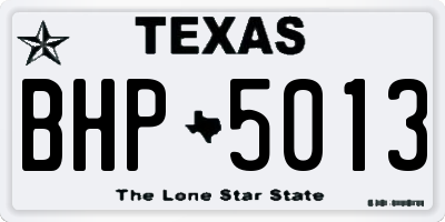 TX license plate BHP5013