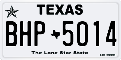 TX license plate BHP5014