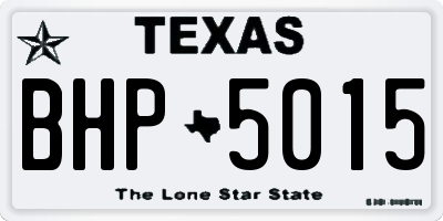 TX license plate BHP5015