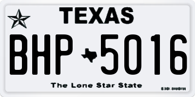 TX license plate BHP5016