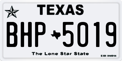 TX license plate BHP5019