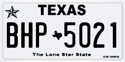 TX license plate BHP5021