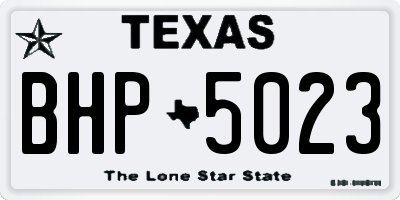TX license plate BHP5023