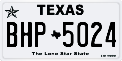 TX license plate BHP5024
