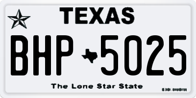 TX license plate BHP5025