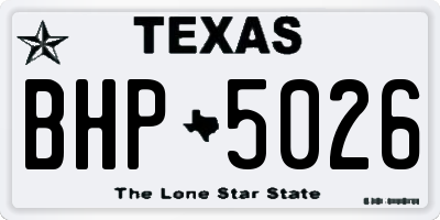 TX license plate BHP5026