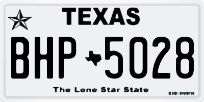 TX license plate BHP5028