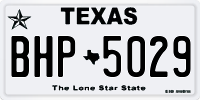 TX license plate BHP5029