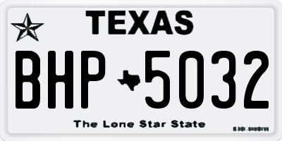 TX license plate BHP5032