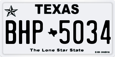 TX license plate BHP5034