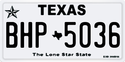 TX license plate BHP5036