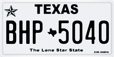 TX license plate BHP5040