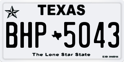 TX license plate BHP5043