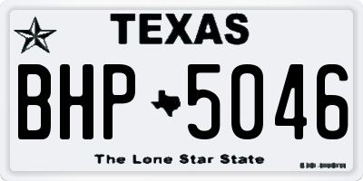 TX license plate BHP5046