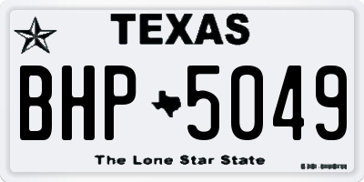 TX license plate BHP5049