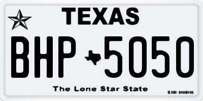 TX license plate BHP5050