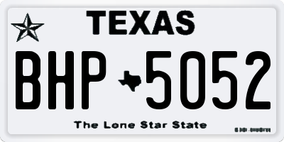 TX license plate BHP5052