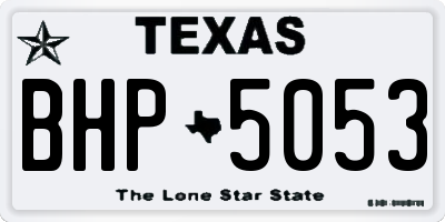 TX license plate BHP5053