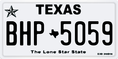 TX license plate BHP5059