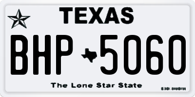 TX license plate BHP5060
