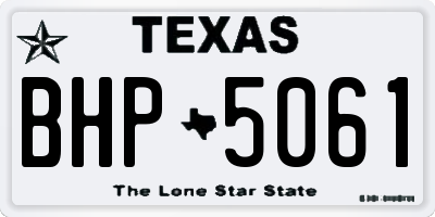 TX license plate BHP5061