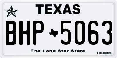 TX license plate BHP5063