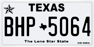 TX license plate BHP5064
