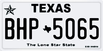 TX license plate BHP5065