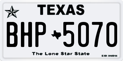 TX license plate BHP5070