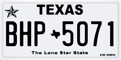 TX license plate BHP5071