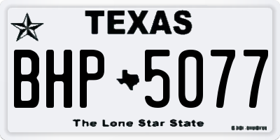 TX license plate BHP5077