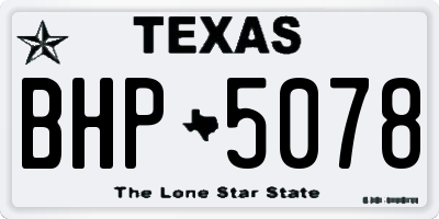 TX license plate BHP5078