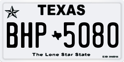 TX license plate BHP5080