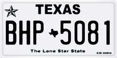 TX license plate BHP5081