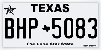 TX license plate BHP5083