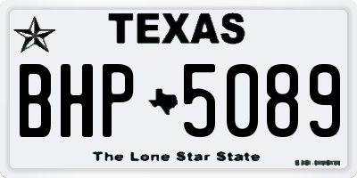 TX license plate BHP5089