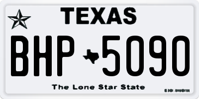 TX license plate BHP5090