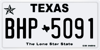 TX license plate BHP5091