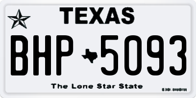 TX license plate BHP5093